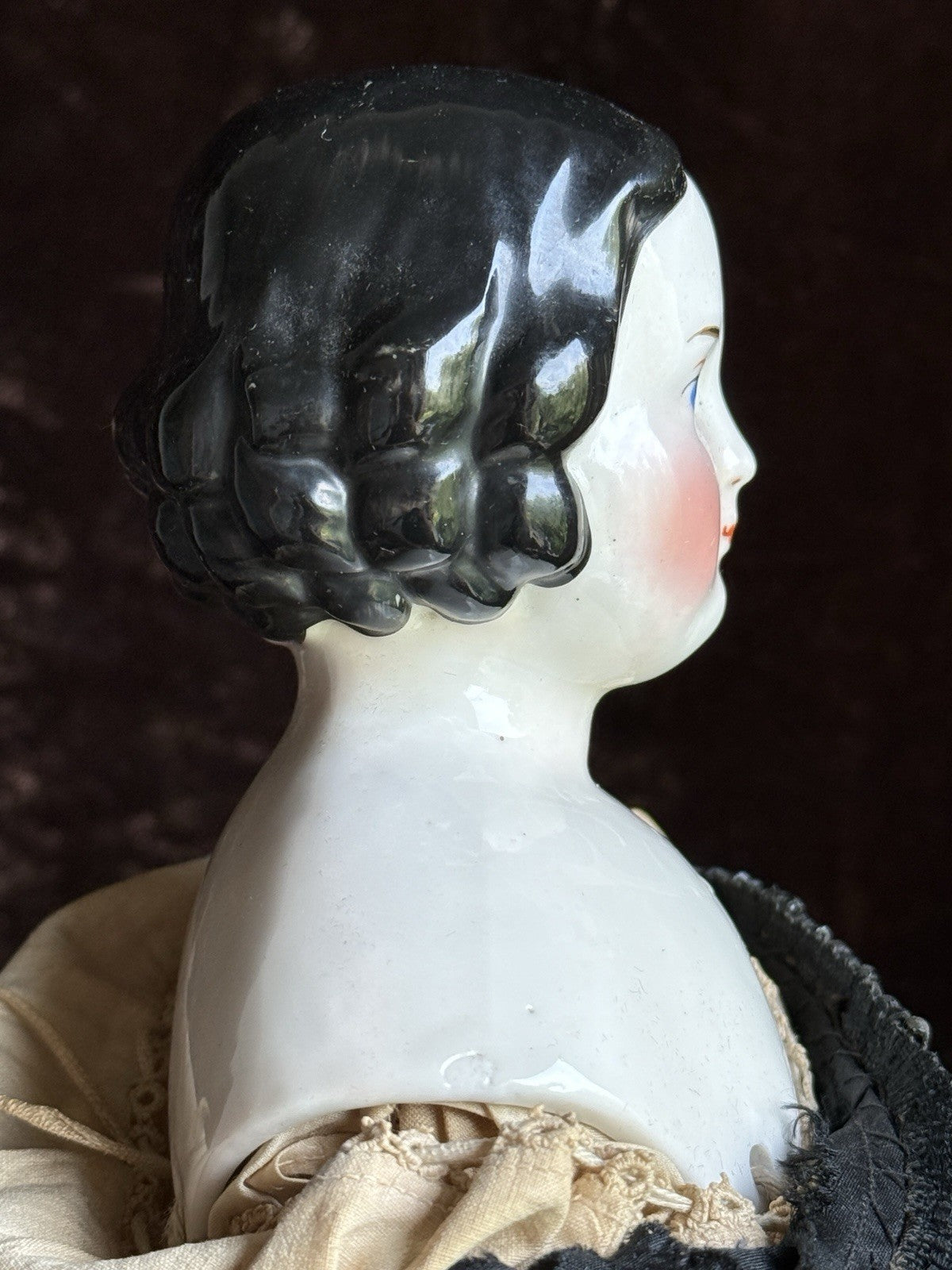 Antique German 18” Kister China Shoulder Head Doll