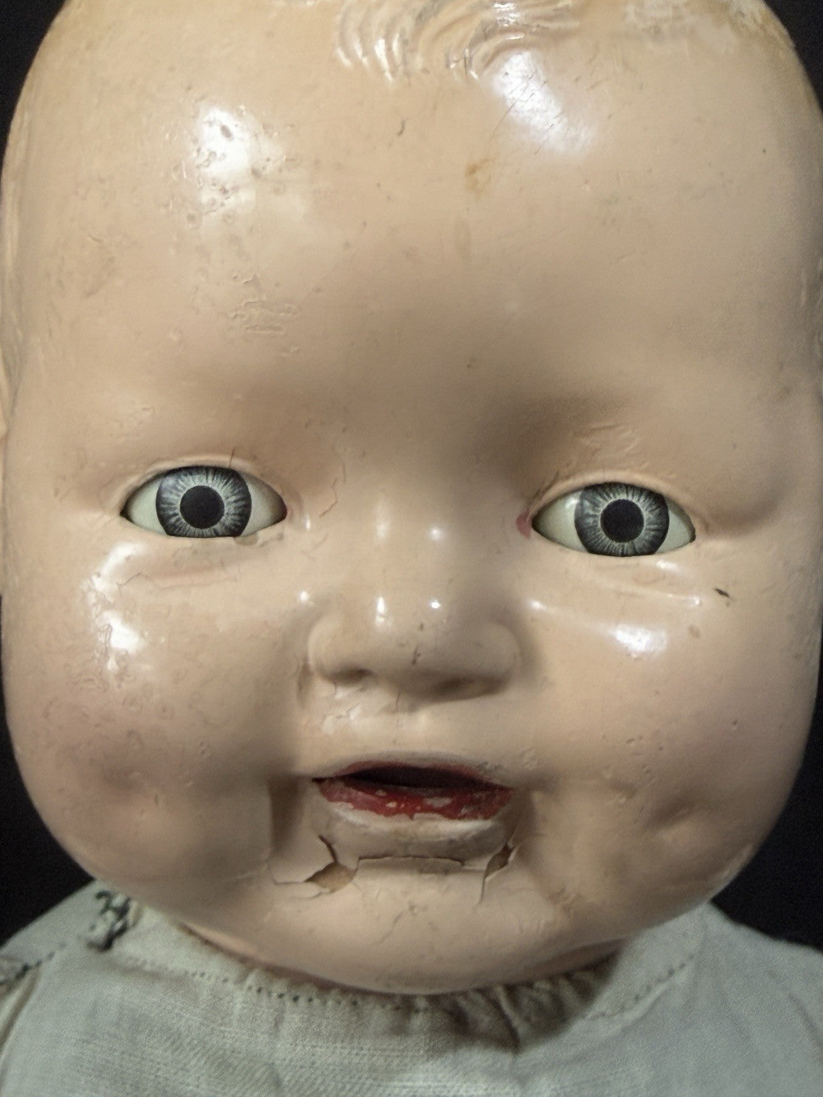 Vintage American E.I.H Horsman Composition 20” Doll “Dimples”