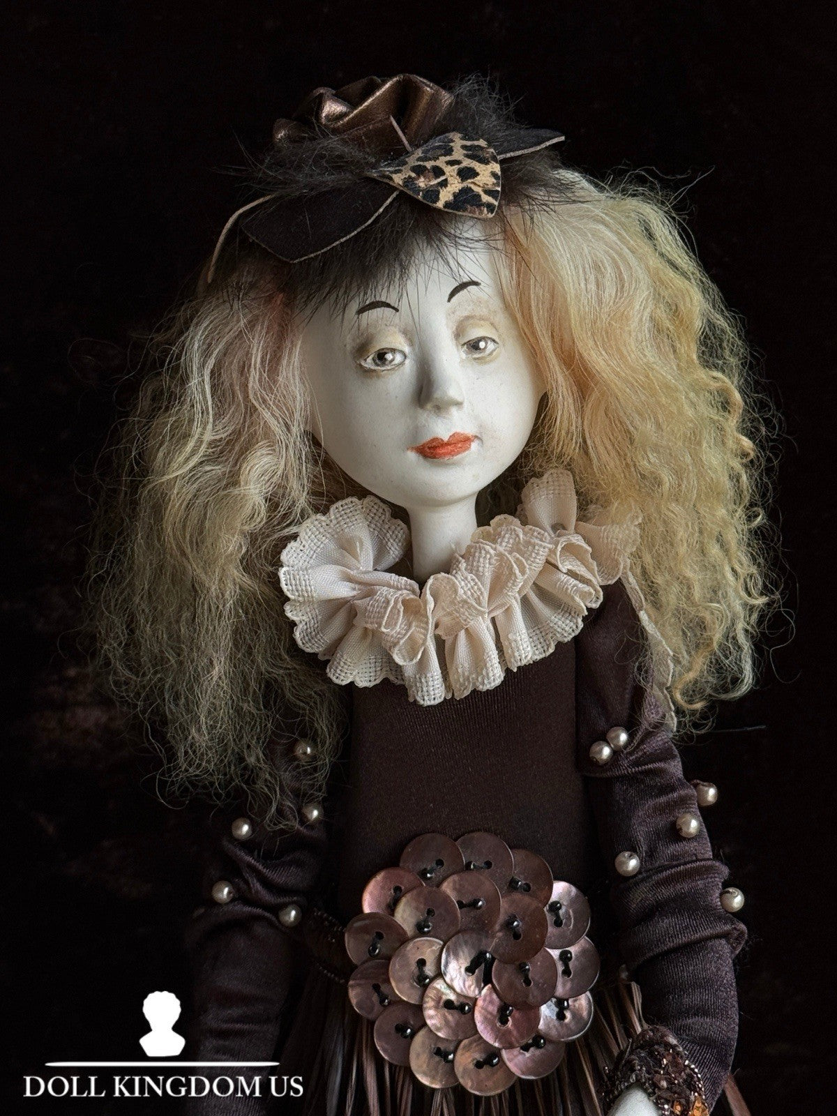 OOAK NIADA 17.5” Artist Ankie Daanen Paper Clay Mixed Media Character Doll