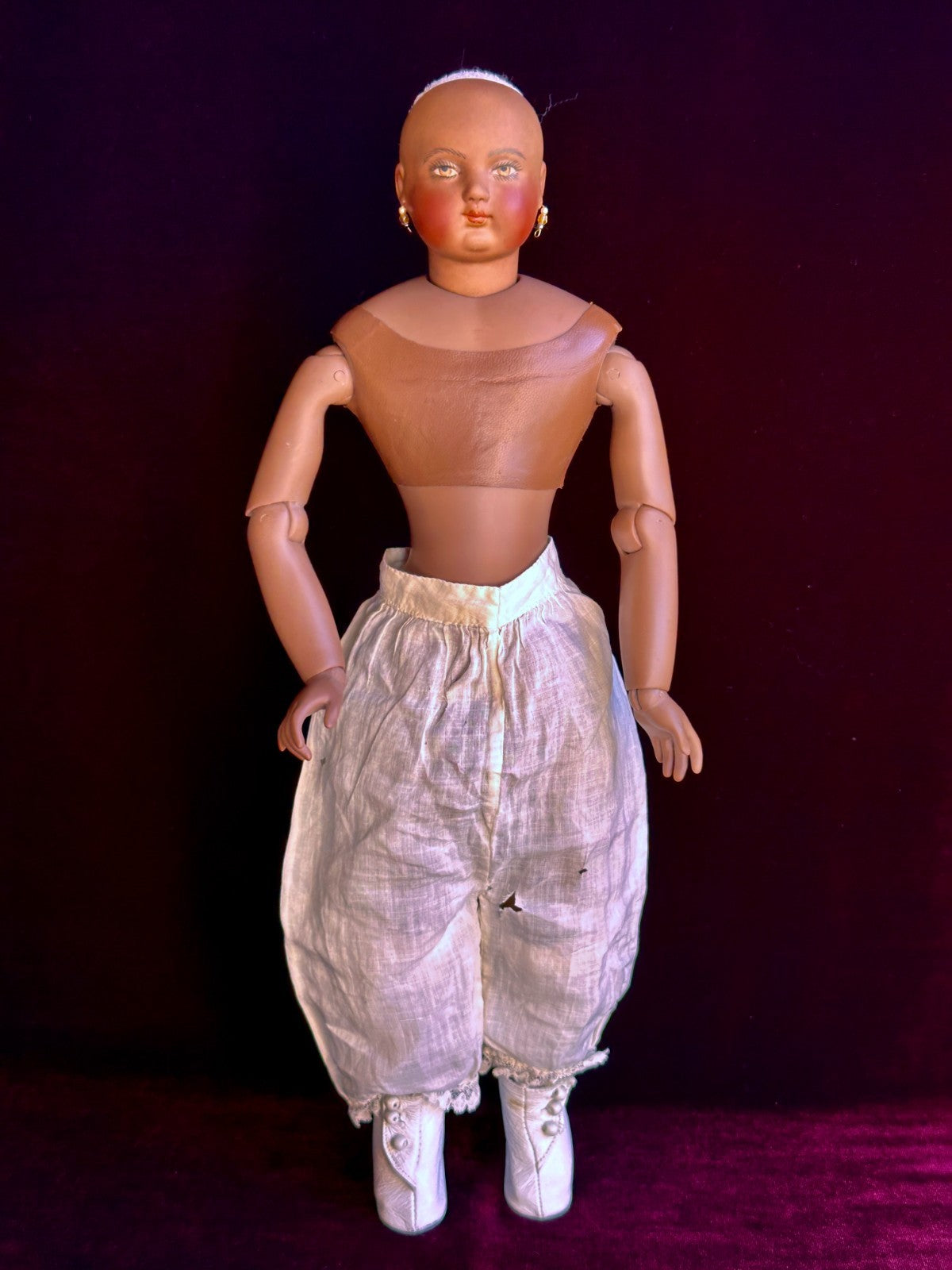 Rare 15” Dark Complexion Porcelain Repro of Antique French Huret Fashion Doll