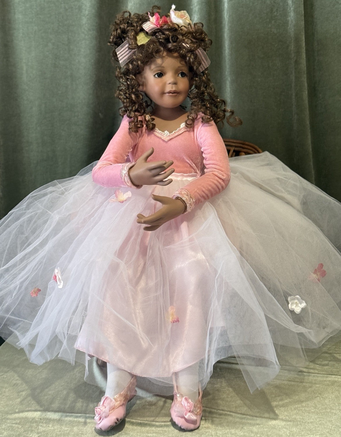 Large 34” Porcelain Ballerina Doll “Lil Flirt” by Donna Rubert LE 750