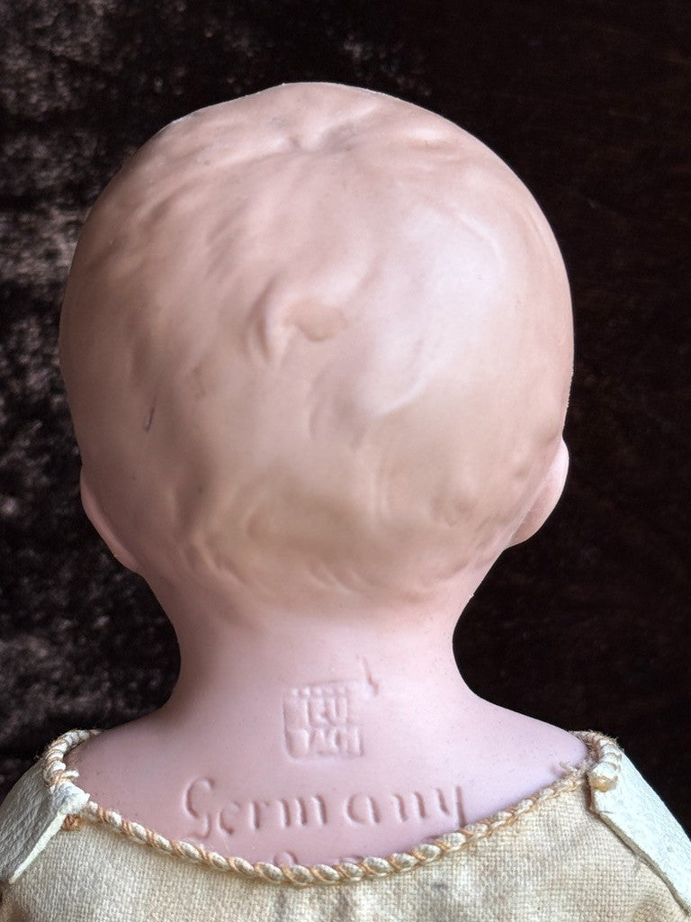 Antique German 12” Gebruder Heubach Bisque Shoulder Head Character Boy Doll