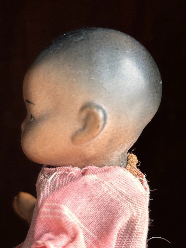 Antique German 6.25” Armand Marseille Dream Baby Dark Complexion Mechanical Doll