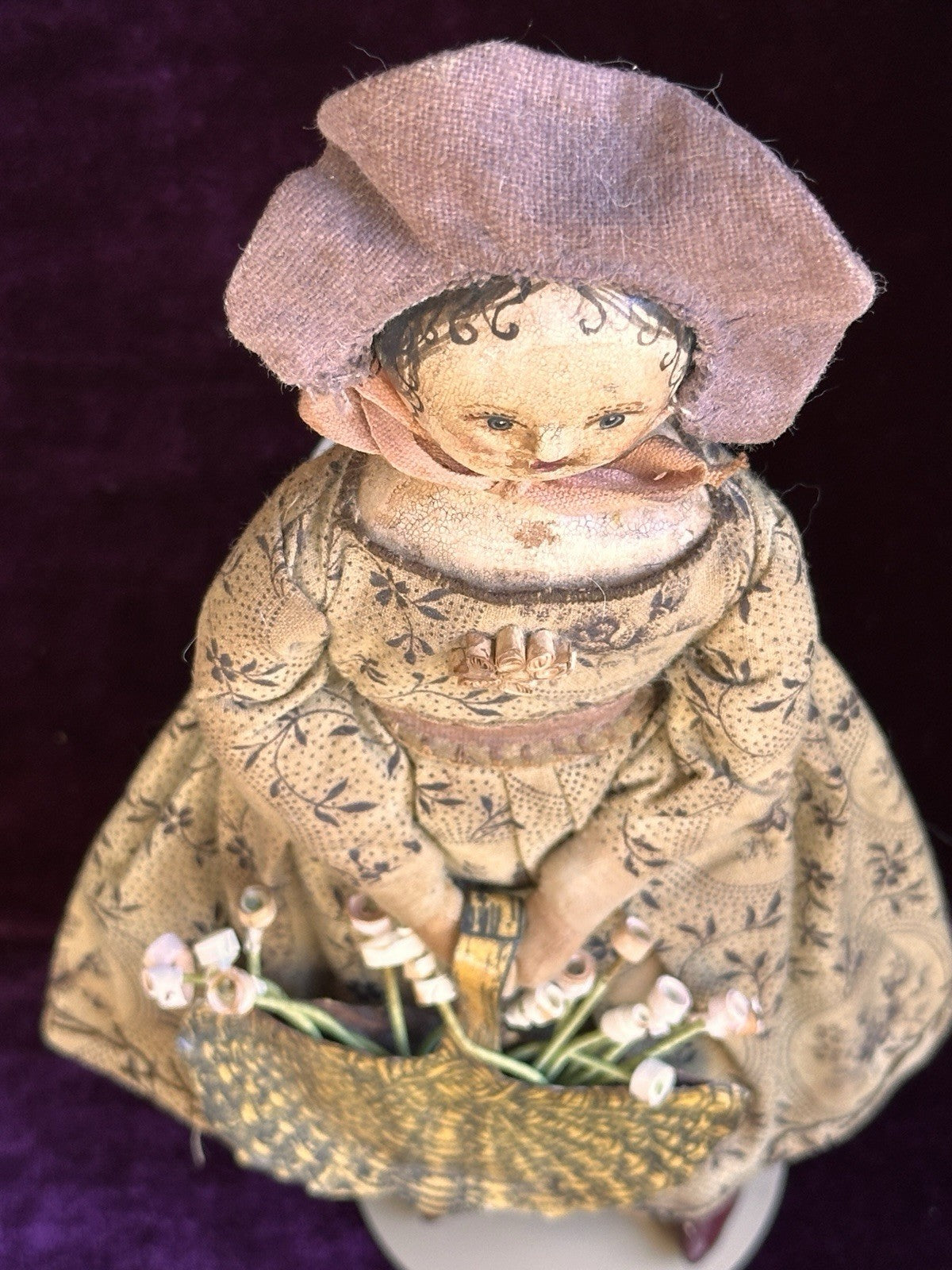 Vintage 9.5” Cloth Artist Reproduction of Antique Victorian Doll