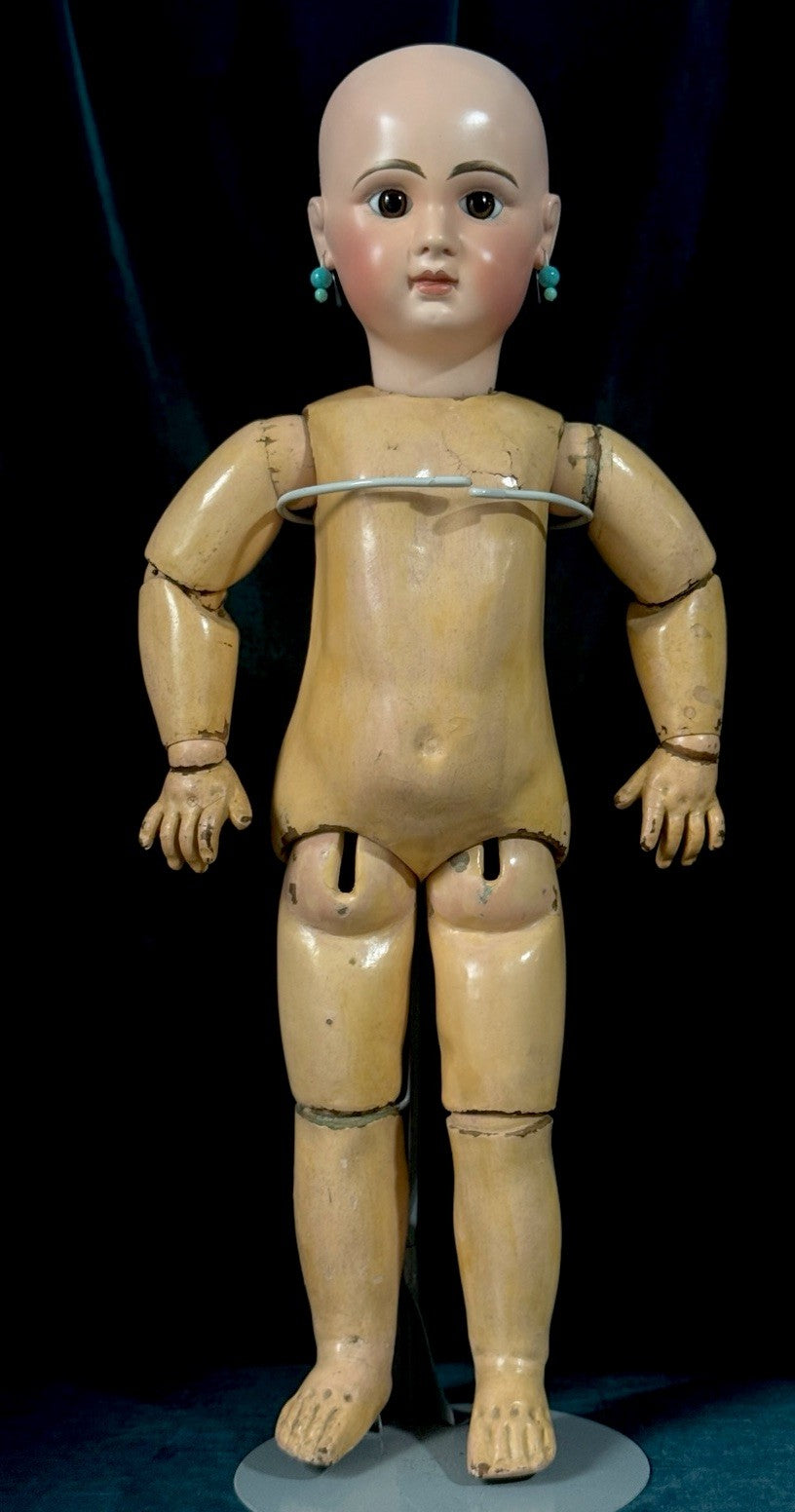 Antique French Tete JUMEAU 27” Doll Bisque Head Composition Body - Restored