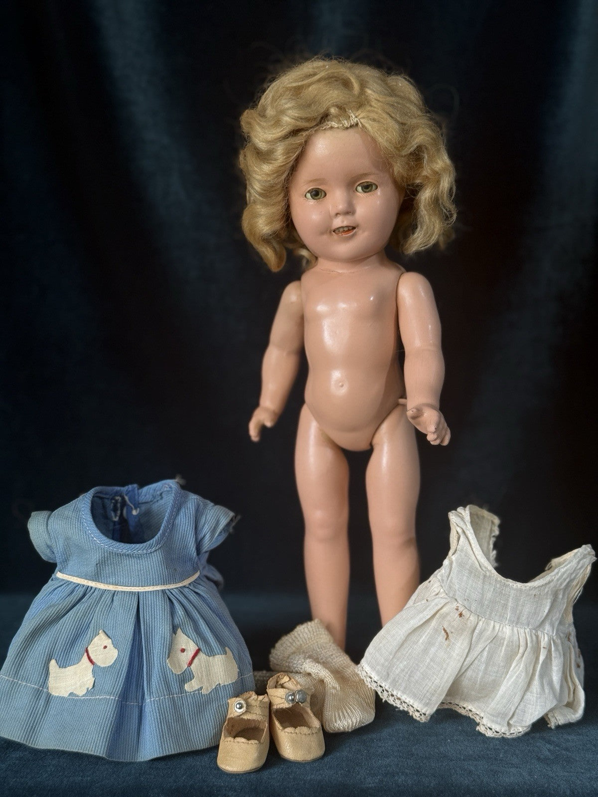 Lot Of 2 Vintage 1930’s Composition 15” and 13” Shirley Temple Doll by Ideal