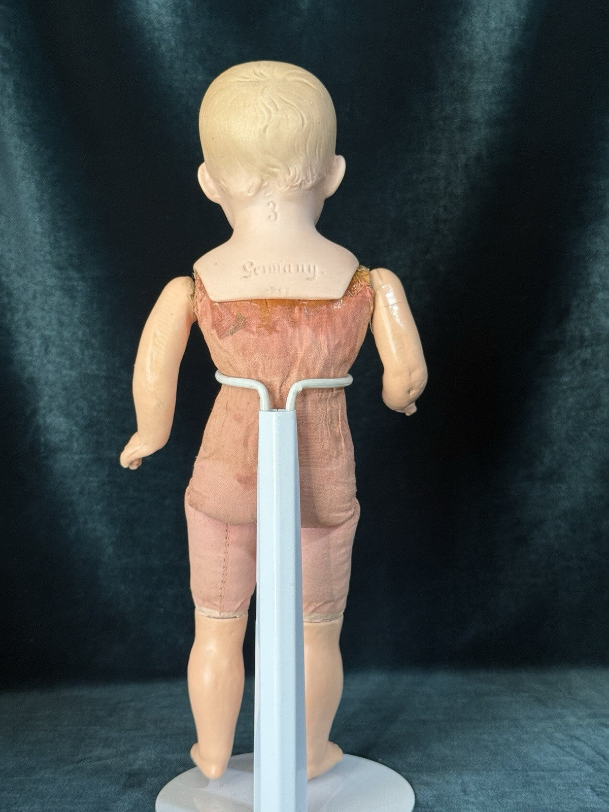 Antique German Gebruder Heubach Bisque Head Composition Body Boy 12” Doll