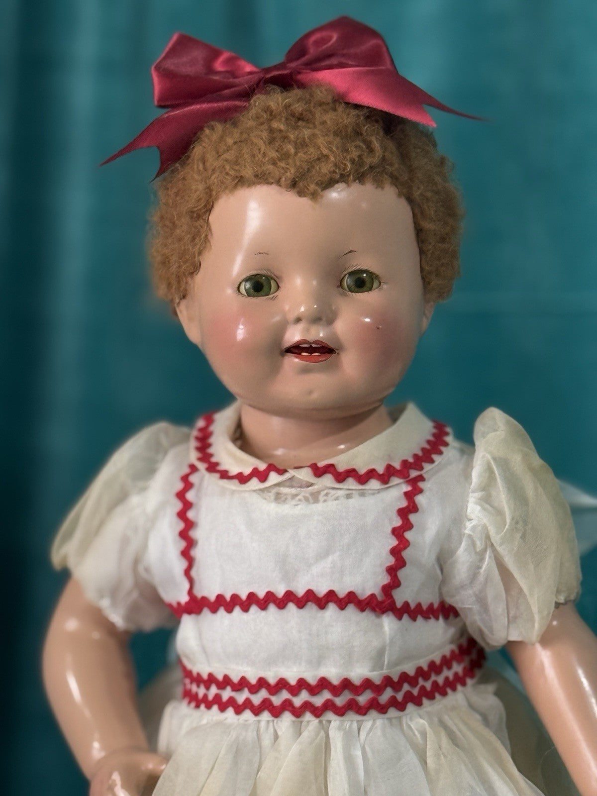 Rare Antique 1928 Effanbee Composition Patsy Ann doll 18” Doll Caracul Hair