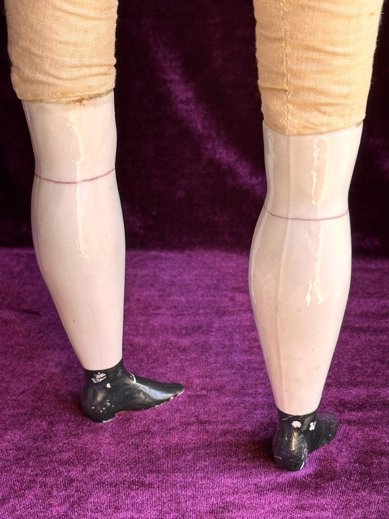 Large Antique German 23" Greiner Style Exposed Ears China Head Doll