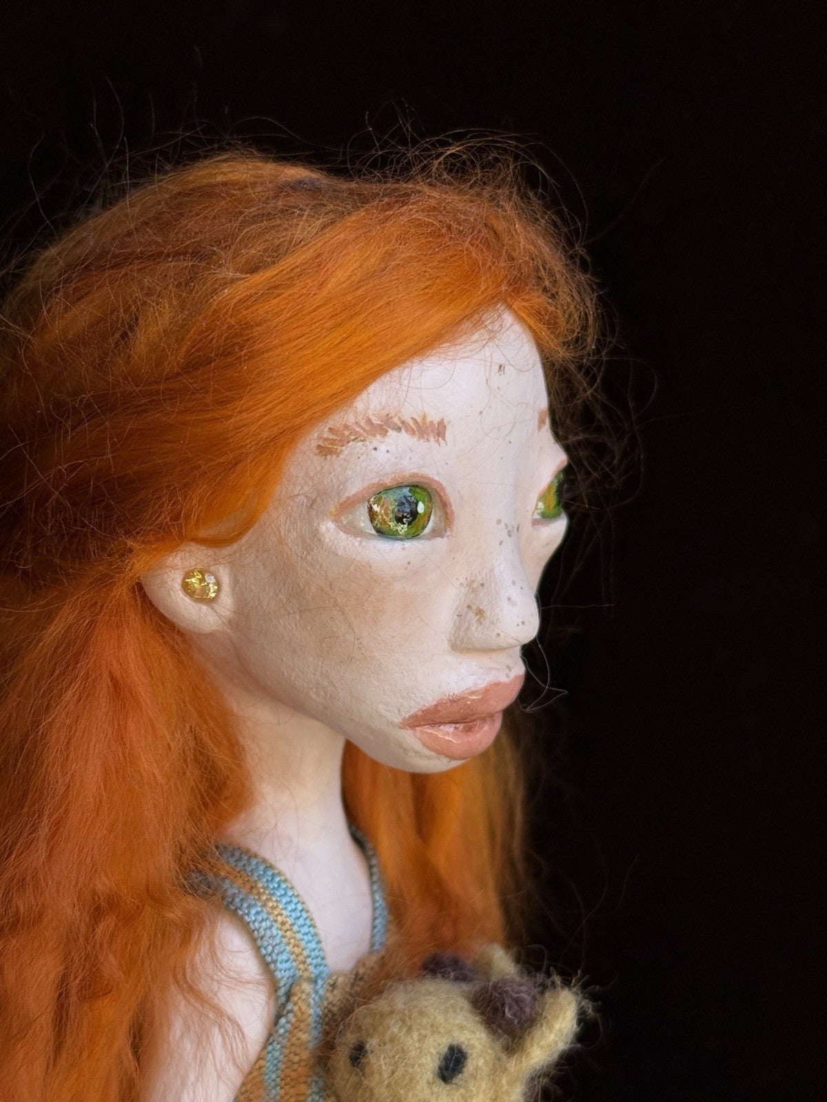 OOAK Artist 13” Mixed Media Paper Clay Doll by Barbara Lee Bosco