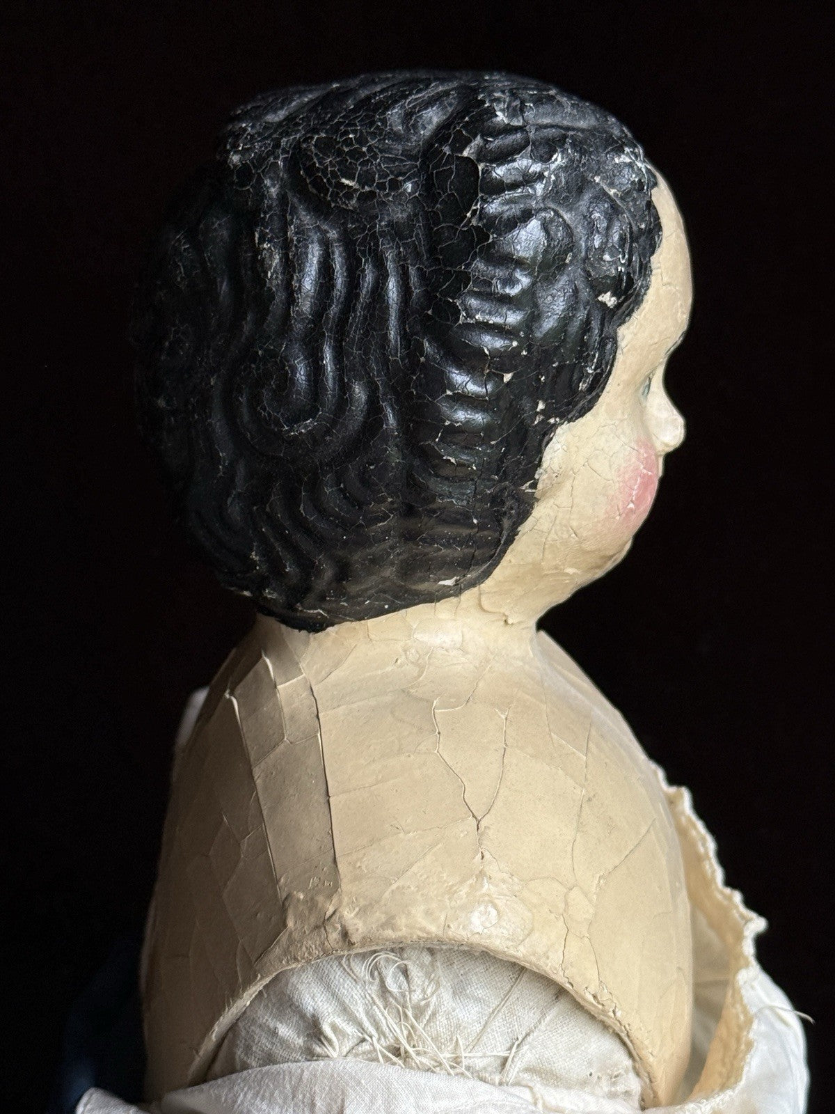 Antique American 26” Greiner Papier Mache Head #6 Doll Original Label