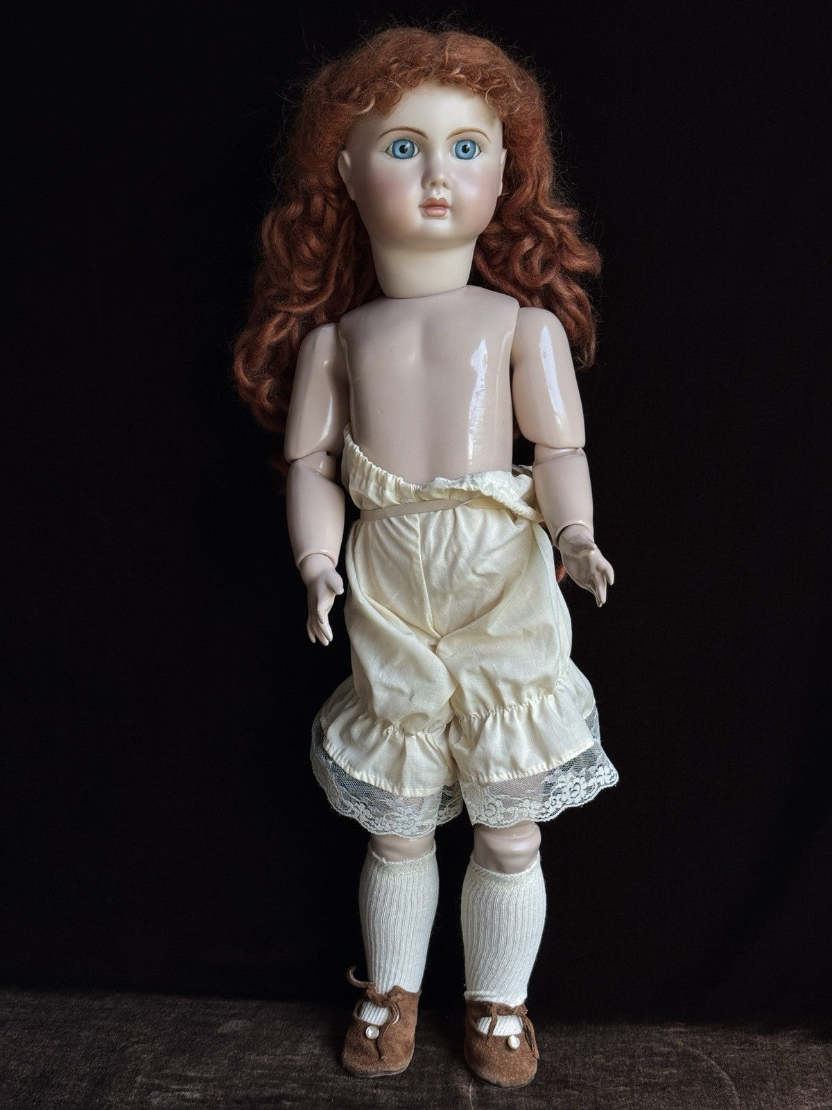 Porcelain Comp 23” Reproduction of Antique French Steiner Figure A Bebe Doll