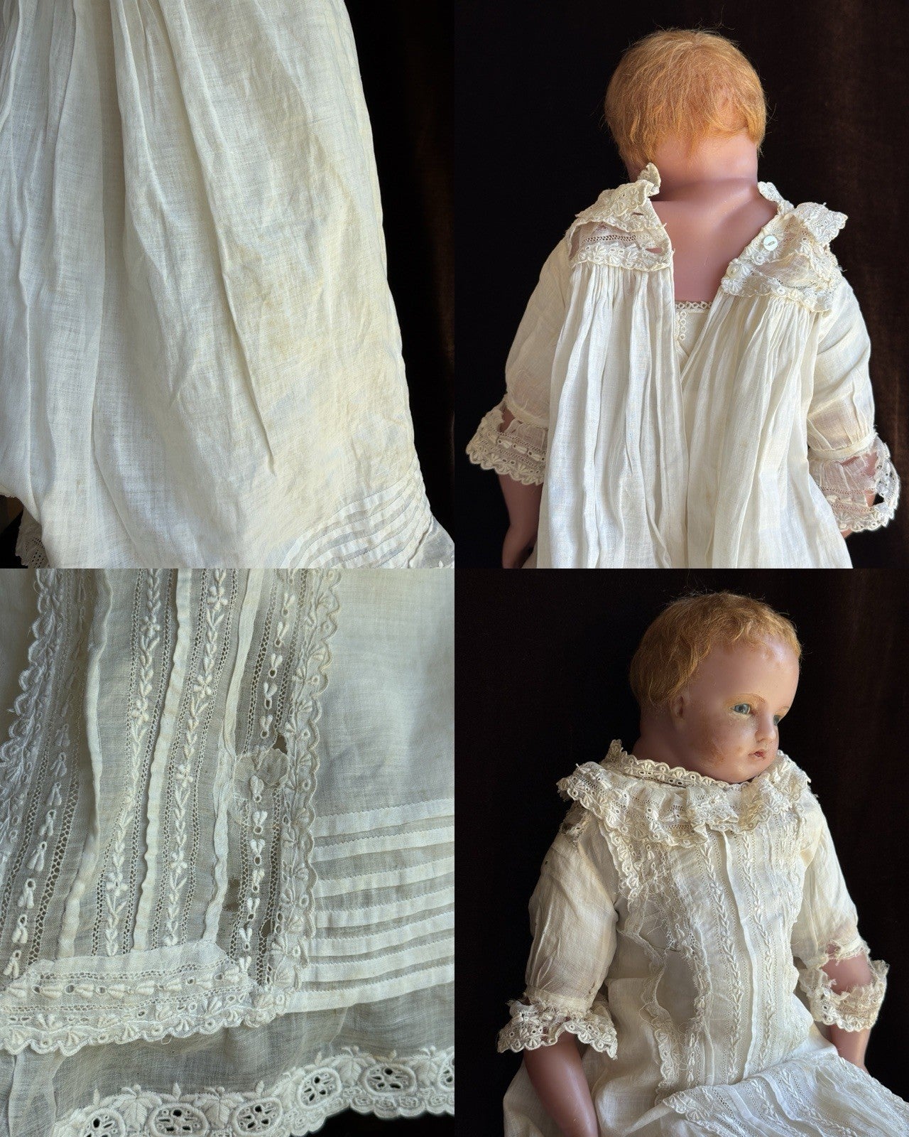 Antique English 21" Pierotti Poured Wax Doll