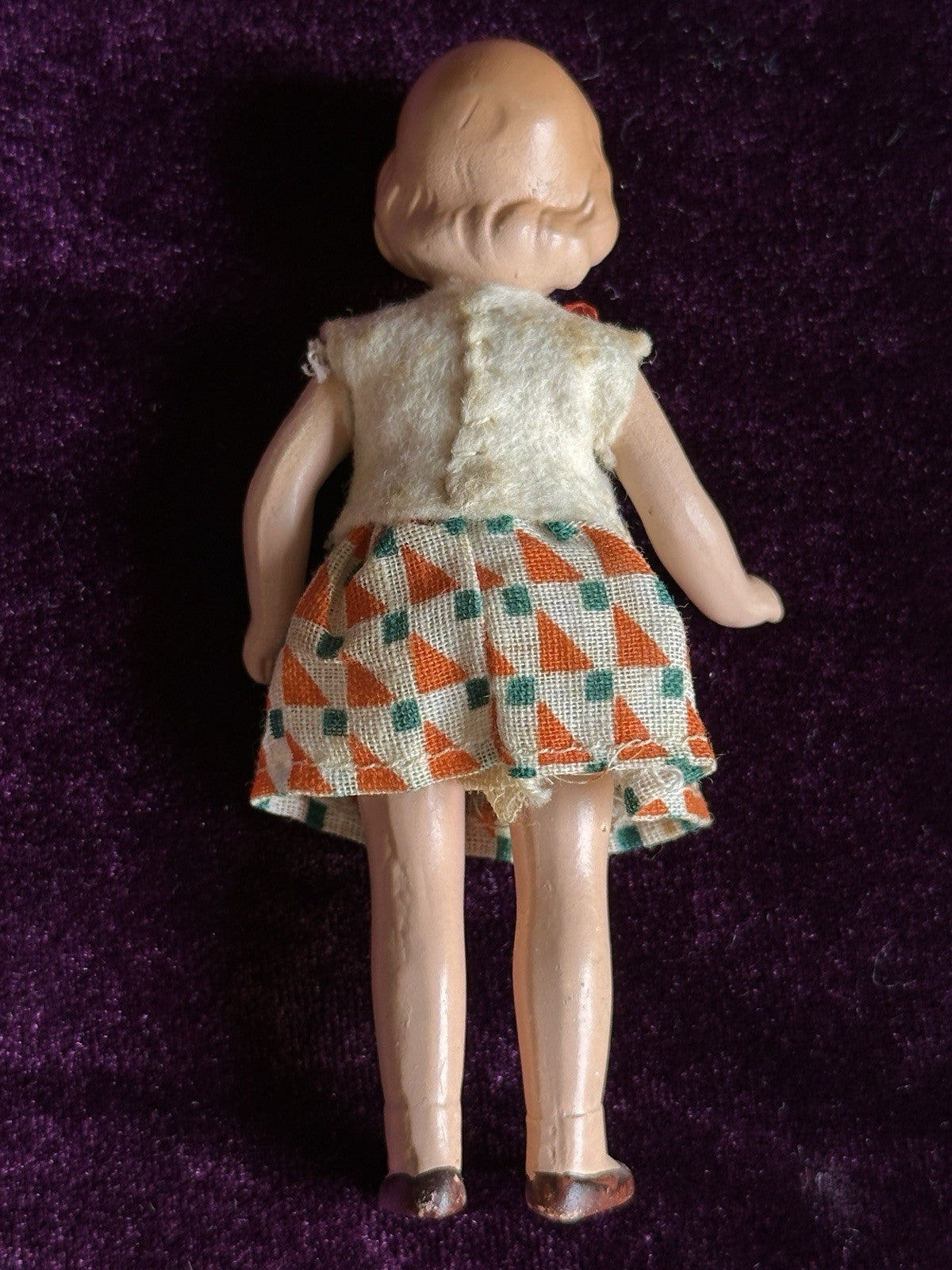 Pair of Antique German Hertwig  Miniature Dollhouse Boy and Girl Dolls