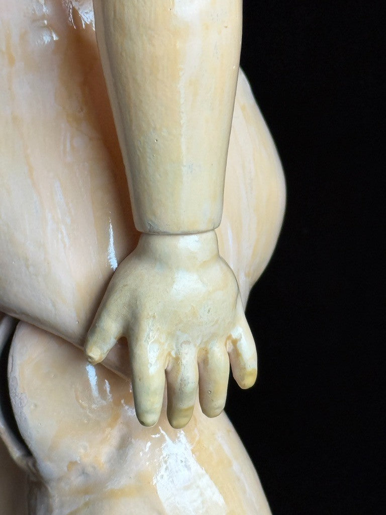 Antique German 22” Goebel B3 Bisque Head Composition Body Doll