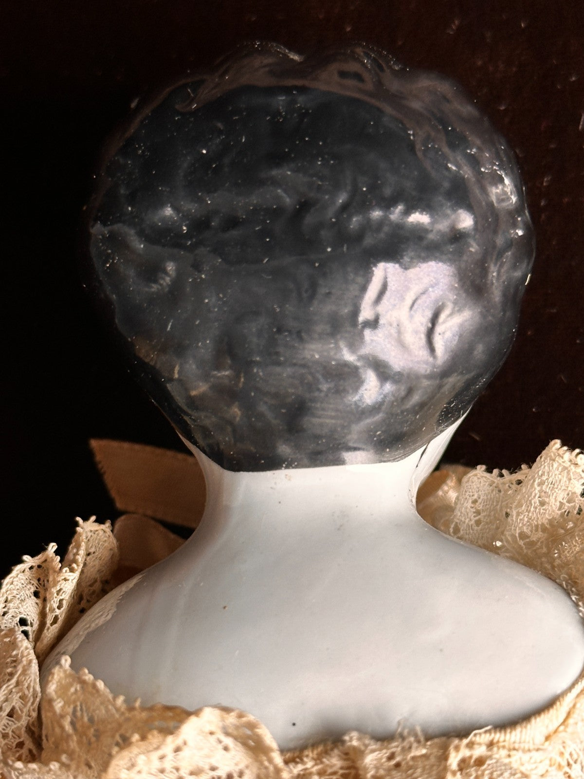 Antique German 12" Lowbrow China Shoulder Head Bride Doll