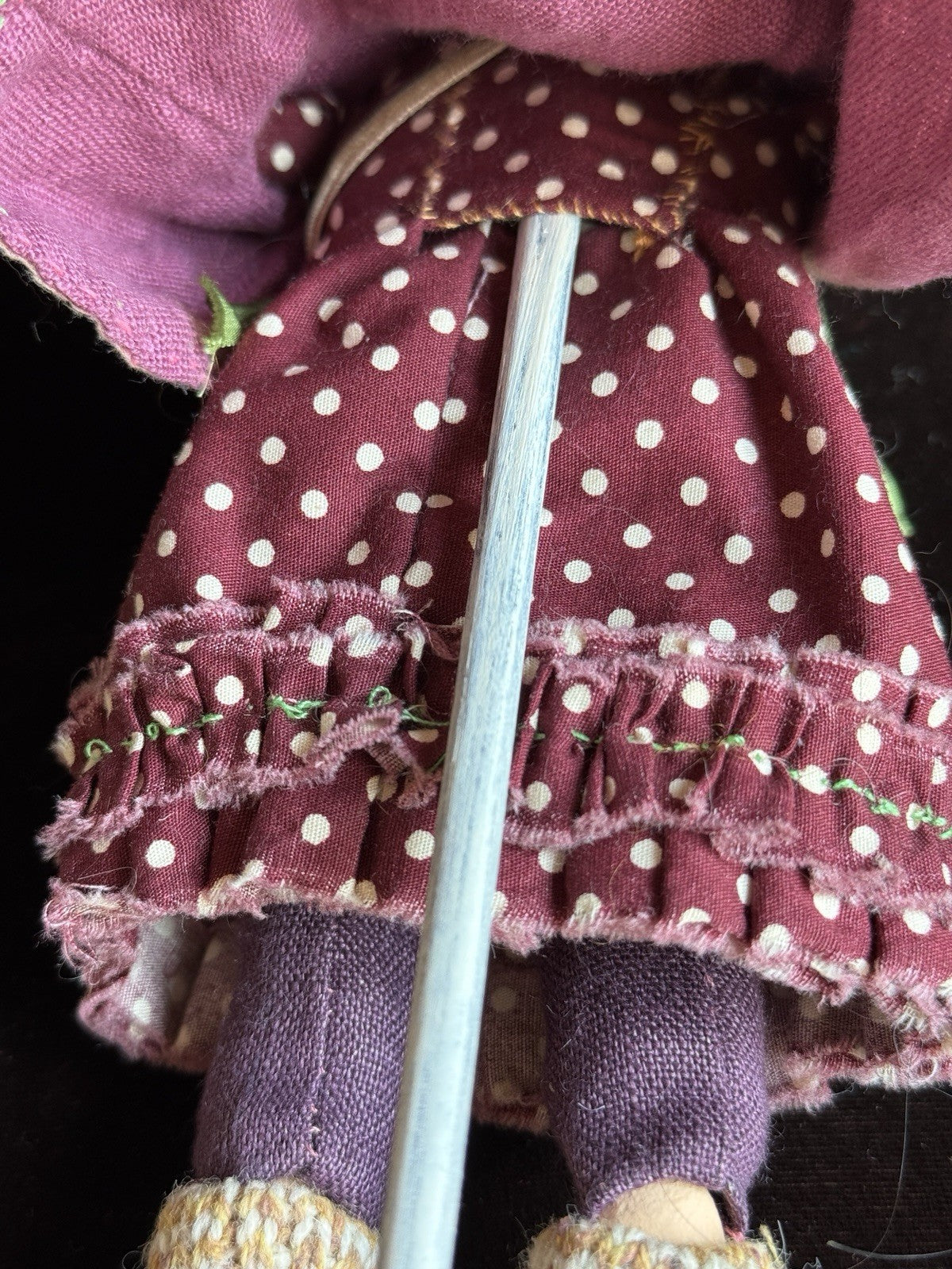 OOAK Contemporary 10.5” Lithuanian Artist Mixed Media Girl Doll with Stand & Tag