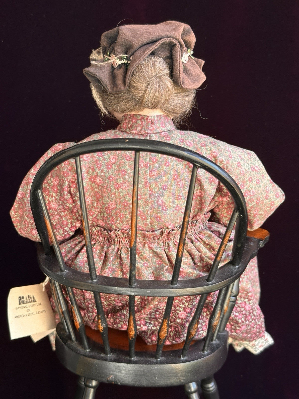 Vintage NIADA Artist Ellen Turner Cloth Painted Handmade Doll with Tag