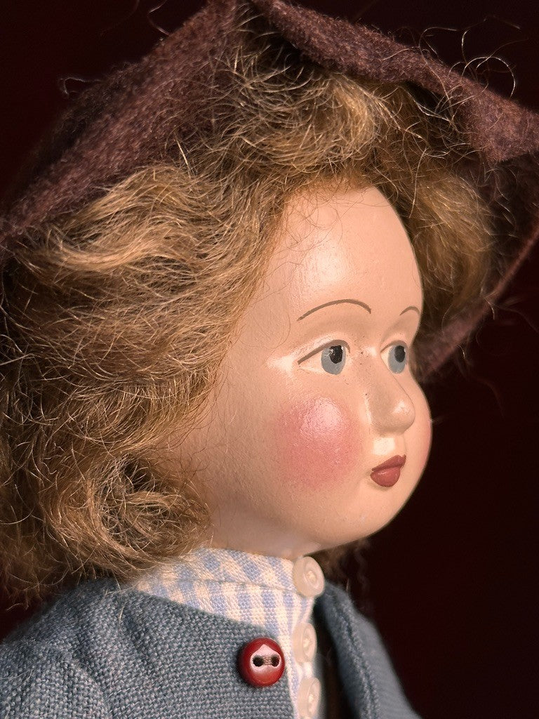 Collectible 9.5” UFDC Gail Wilson Dickon The Secret Garden Papier Mache Doll Tag