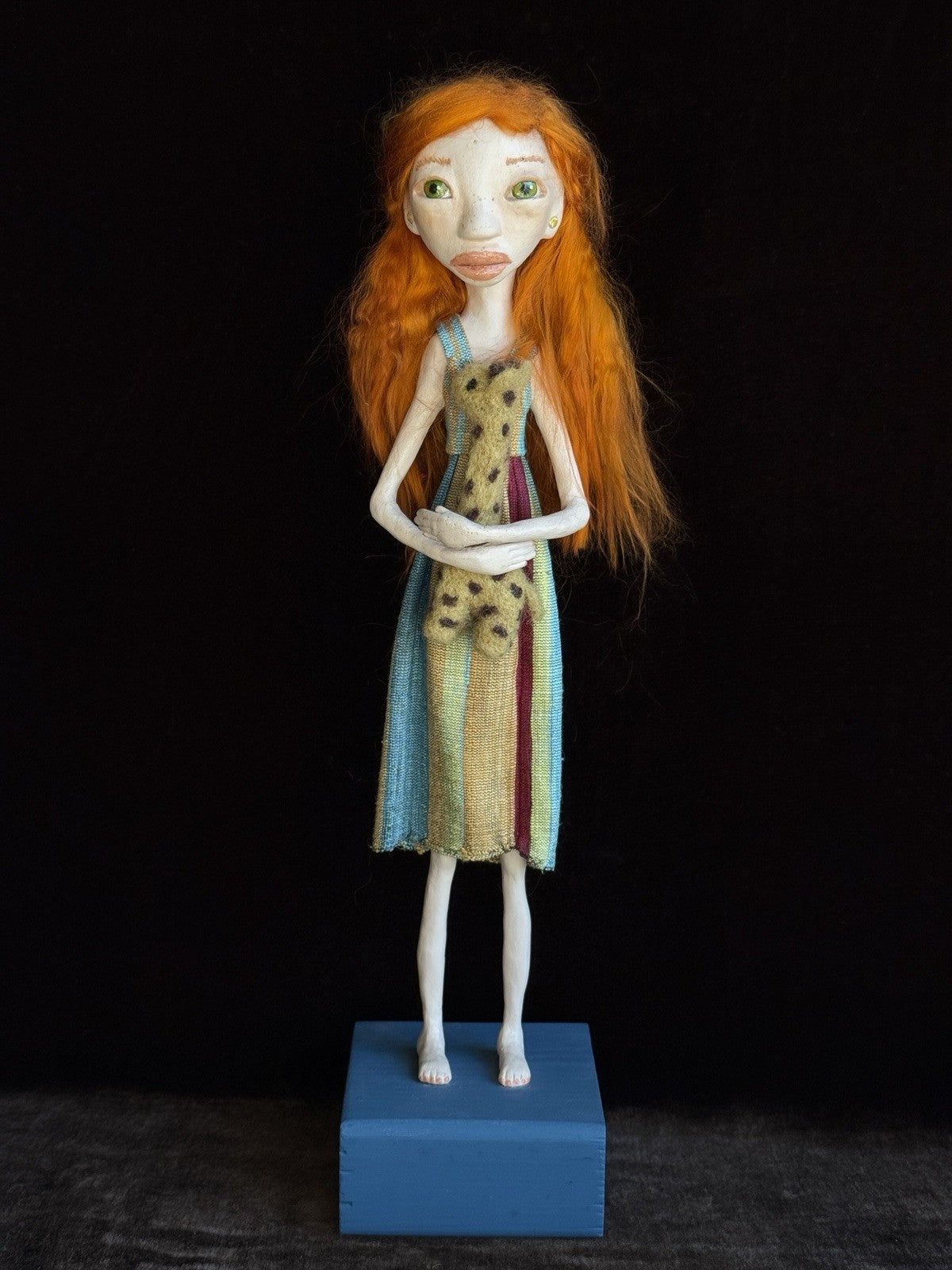 OOAK Artist 13” Mixed Media Paper Clay Doll by Barbara Lee Bosco