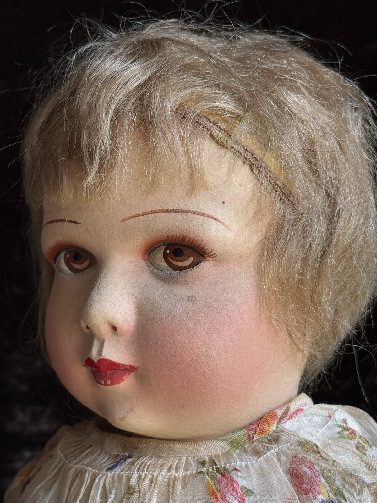 Vintage French 19” Raynal Cloth Character Doll