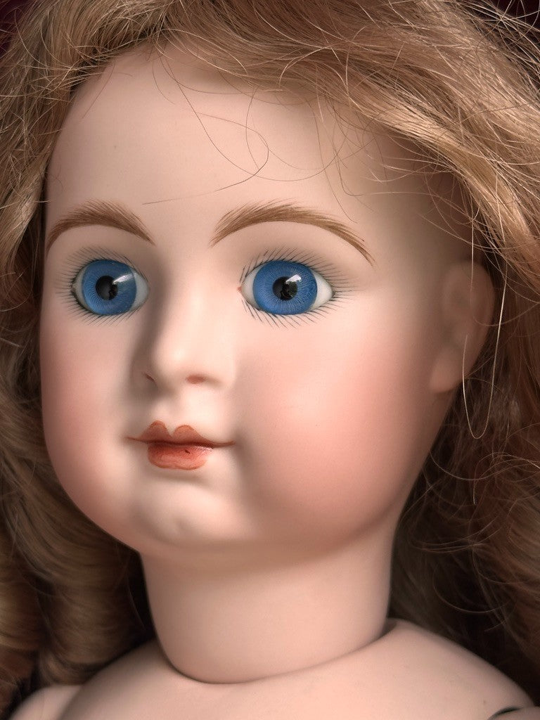 Porcelain Composition 24” Reproduction of Antique French Jumeau Doll with Tag