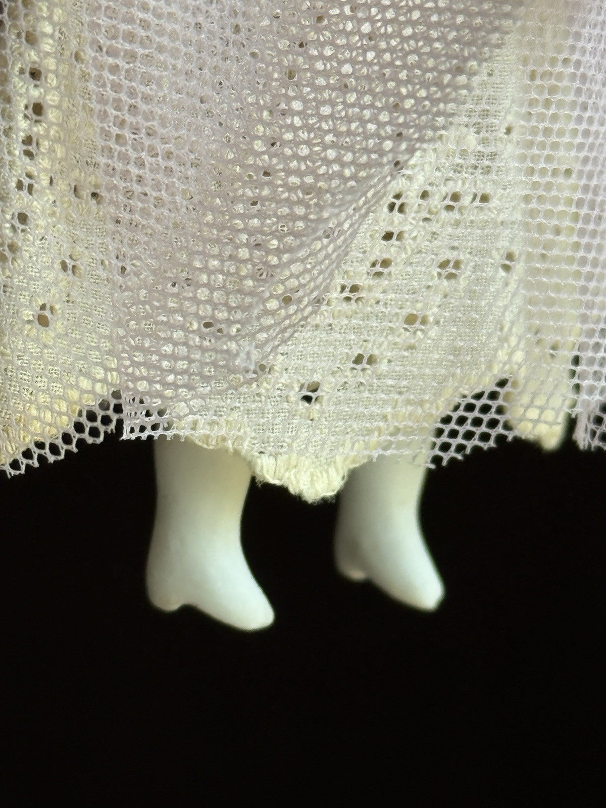 Lot of 2 Antique German 4"-4.25" Bisque Cloth Miniature Dollhouse China Dolls