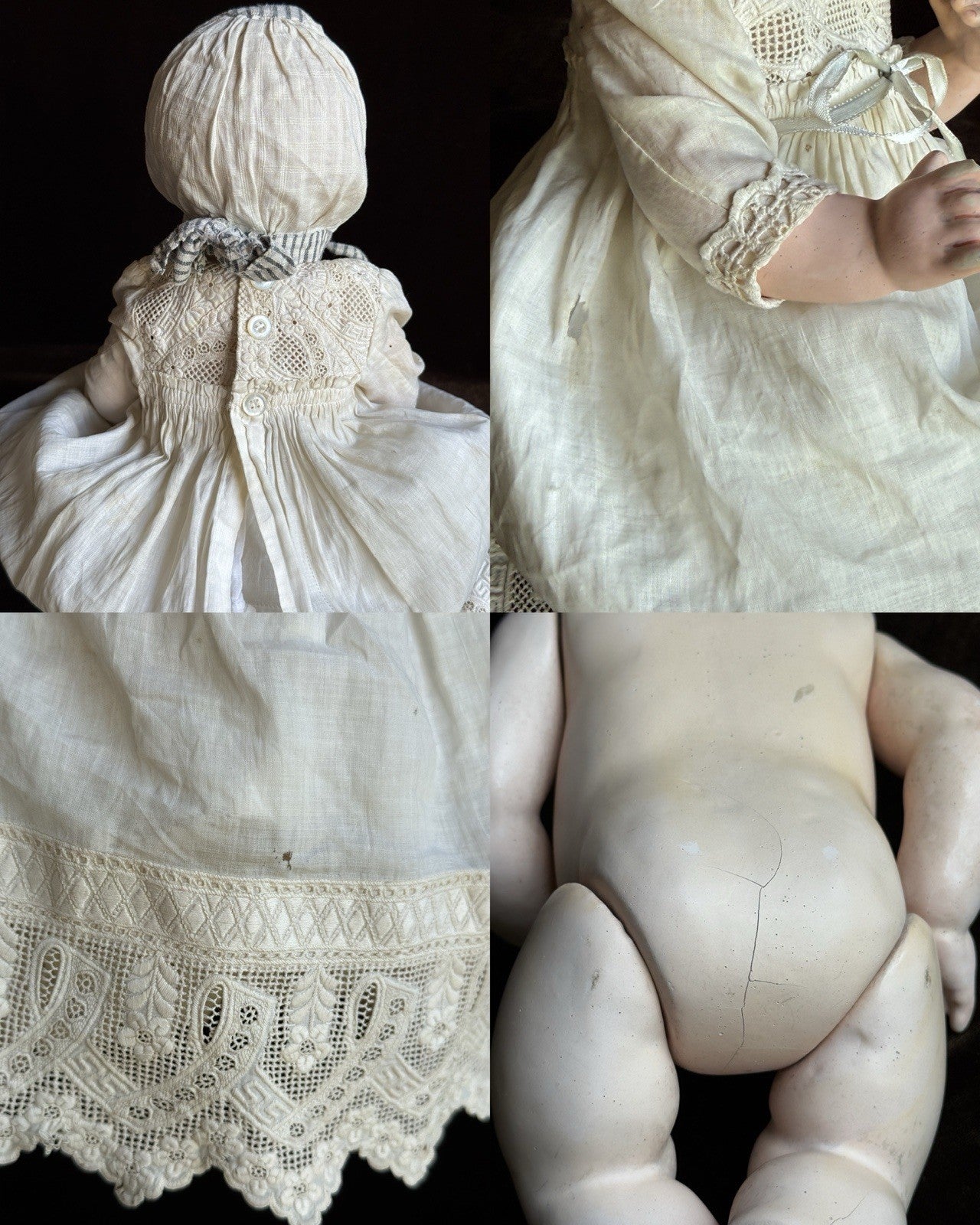 Antique German 12” Kestner JDK Hilda Bisque Head Baby Doll