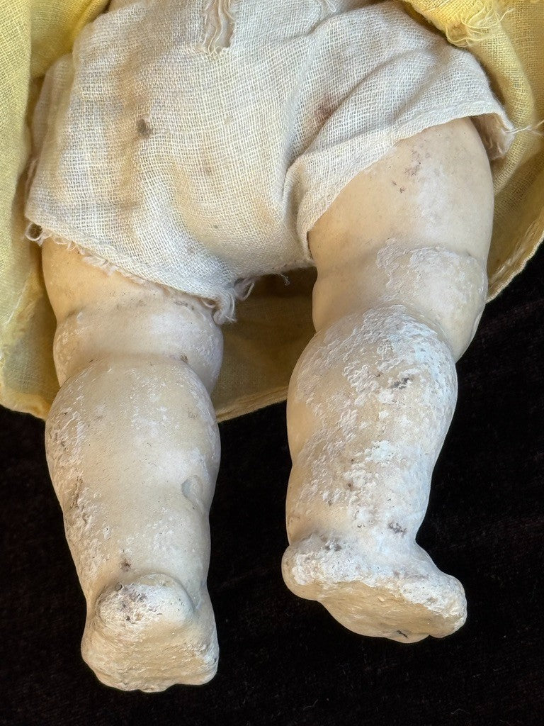 Antique German 8.75” Armand Marseille Oriental Bisque Head Asian Toddler Doll