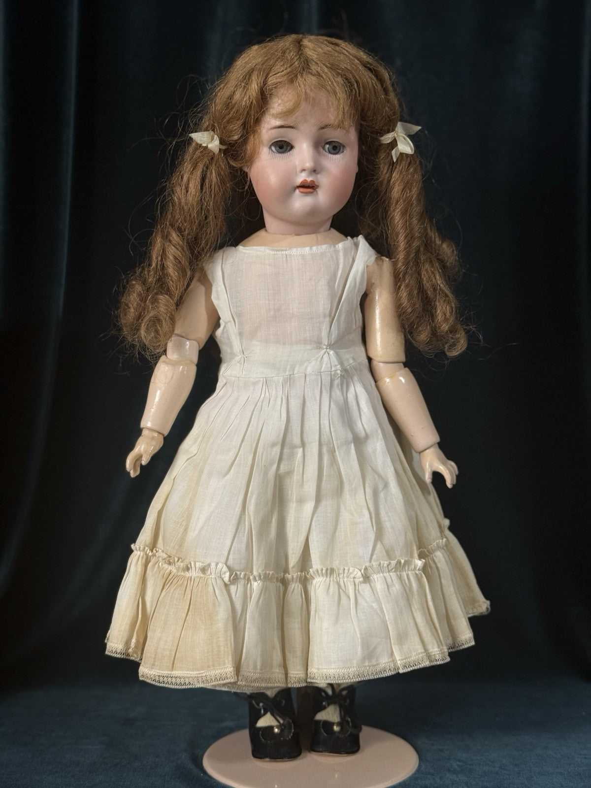 Antique German Hertel, Schwab (?) Mold 136/10 Bisque Head 18” Doll