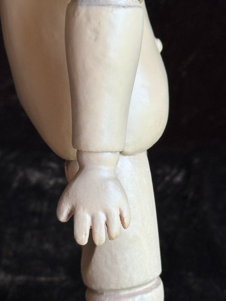 Antique American 15” Schoenhut 101 Wooden Jointed Girl Doll Molded Bow Restored