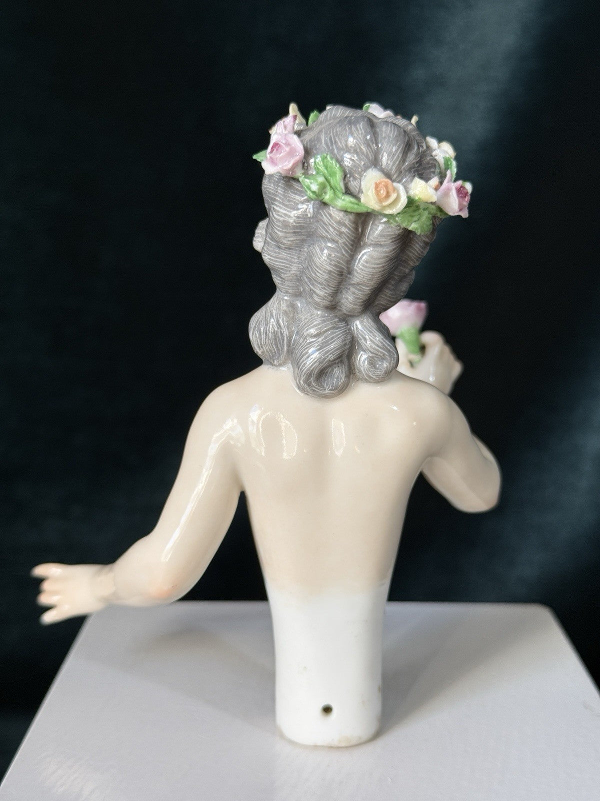 Rare Antique German Dressel & Kister 4 3/4” Half Doll Pin Cushion - Damaged