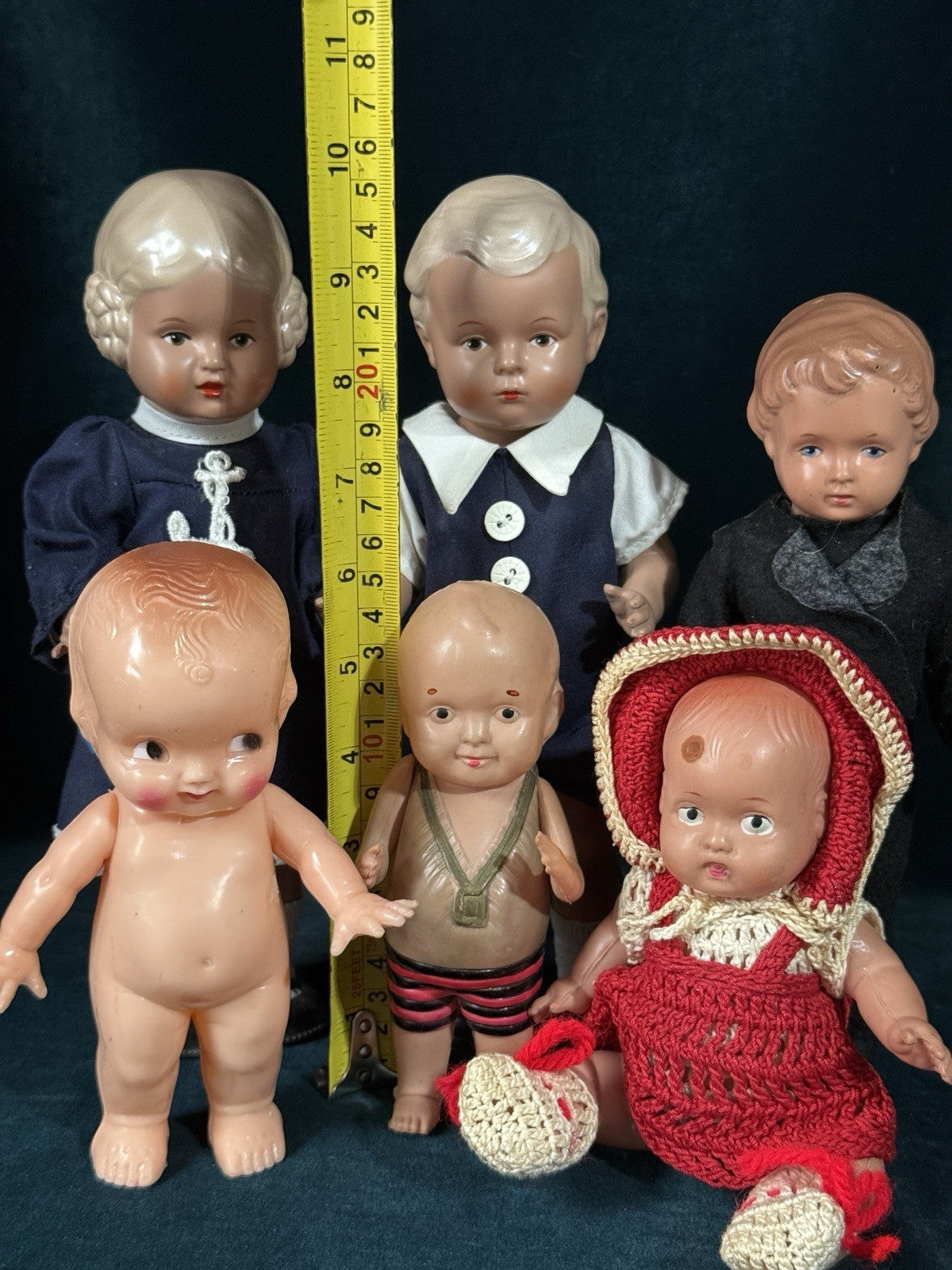 Lot of 6 Vintage/New German/Japan Collectible Celluloid Dolls