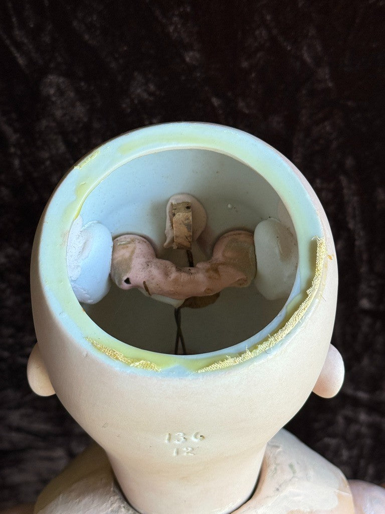 Antique German 27” Hertel Schwab 136 Bisque Head Doll