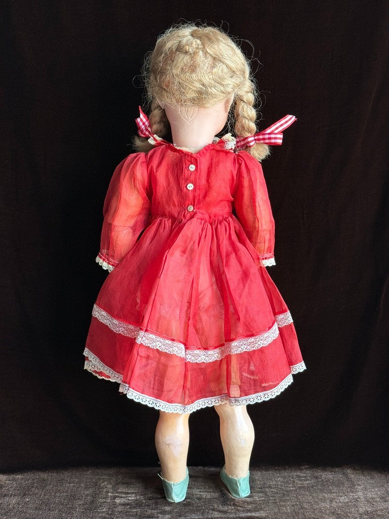 Antique German 26" Bruno Schmidt Bisque Head Doll
