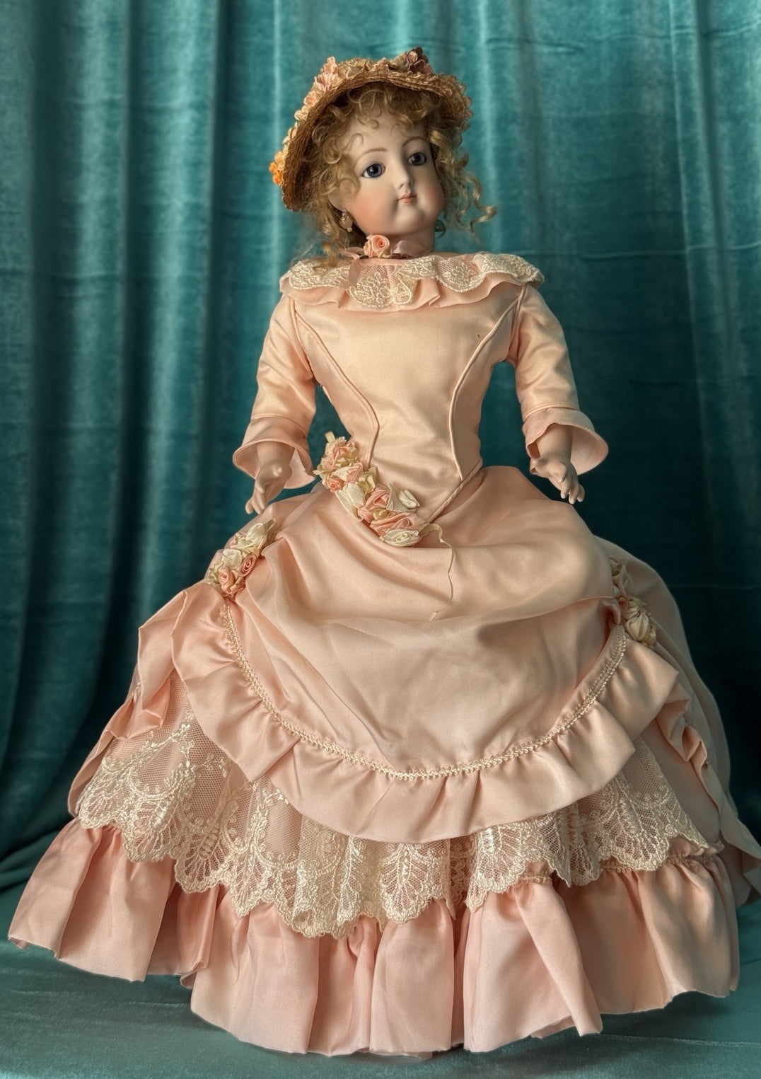 Vintage Artist Porcelain 20” Reproduction of Antique French Fashion FG Doll