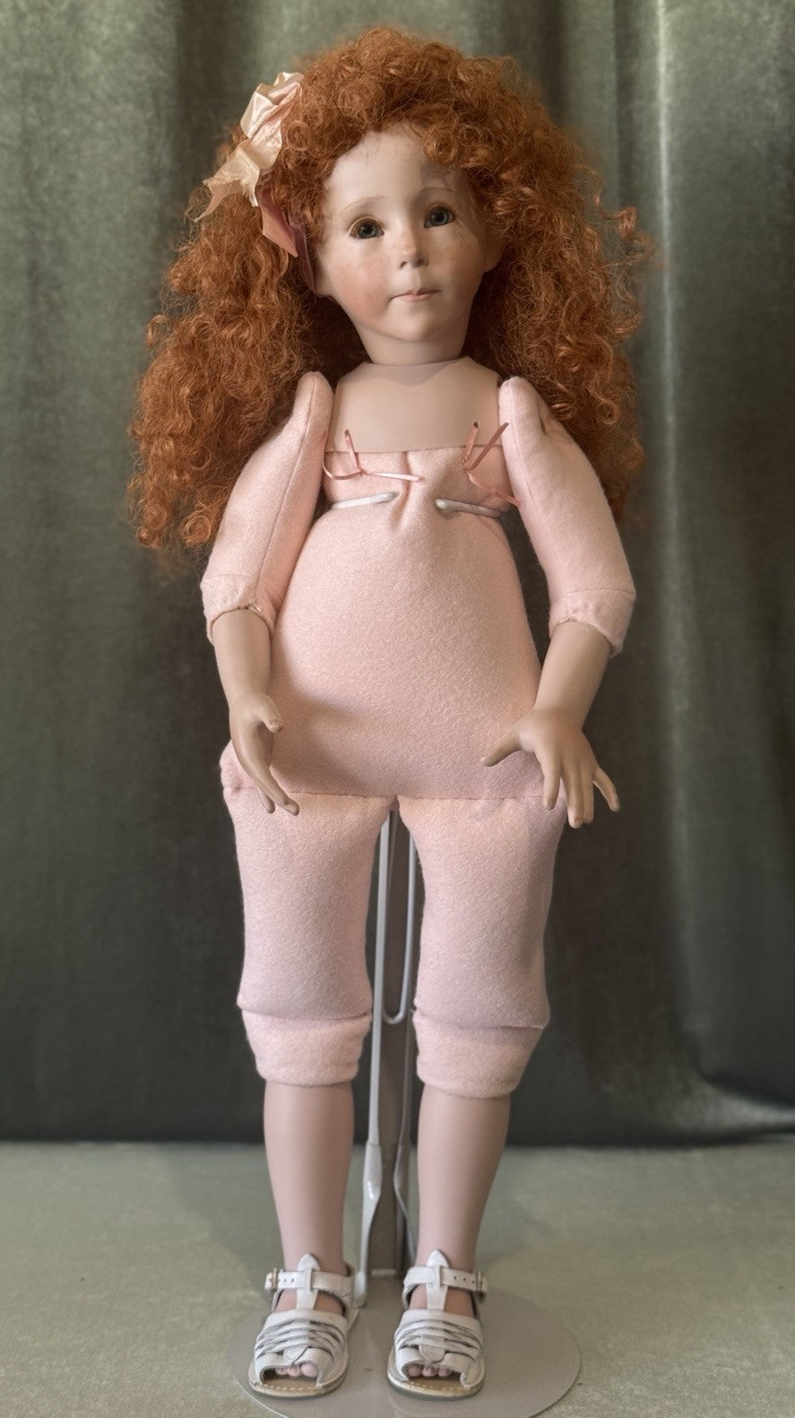 Artist Reproduction Of “Hilary” by Dianna Effner 28” Porcelain Doll Cloth Body