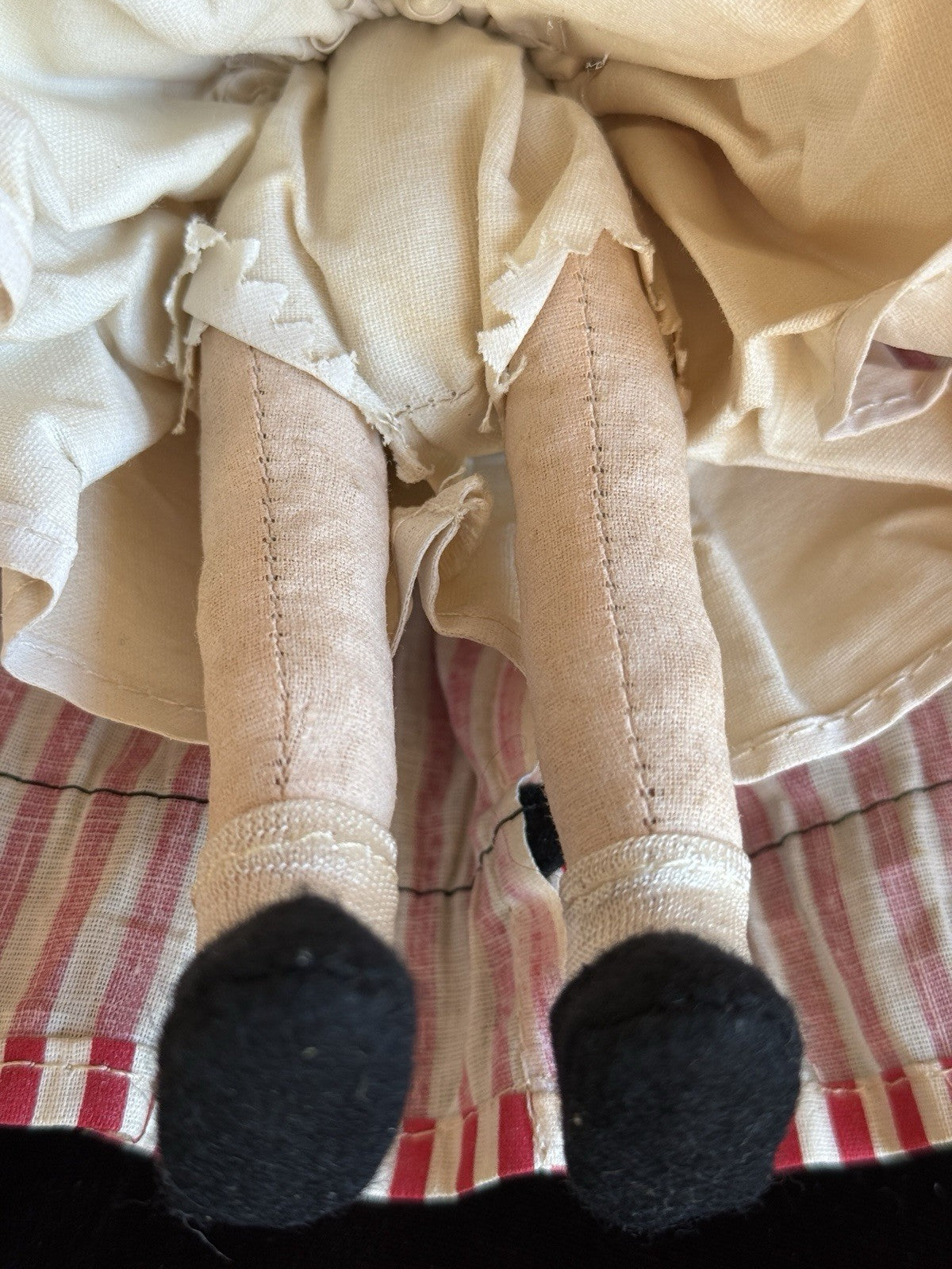 Vintage French 9” Nicette Cloth Felt Traditional Character Doll with Tag