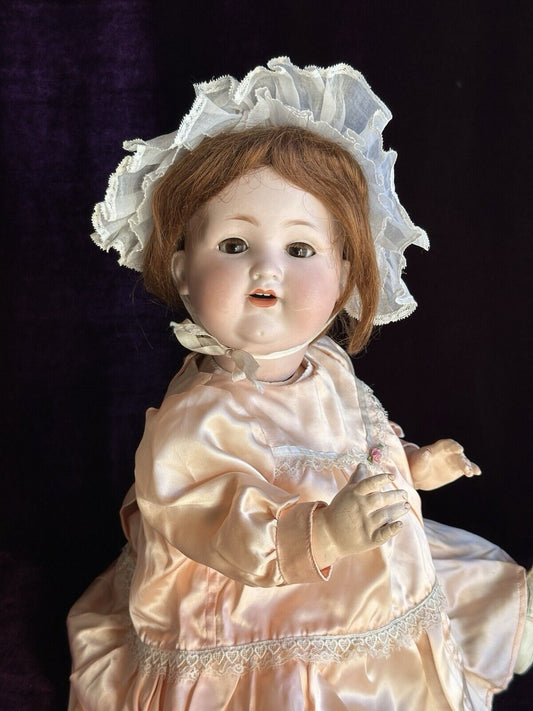 Large Antique German 23” Armand Marseille 990 Bisque Head Baby Doll