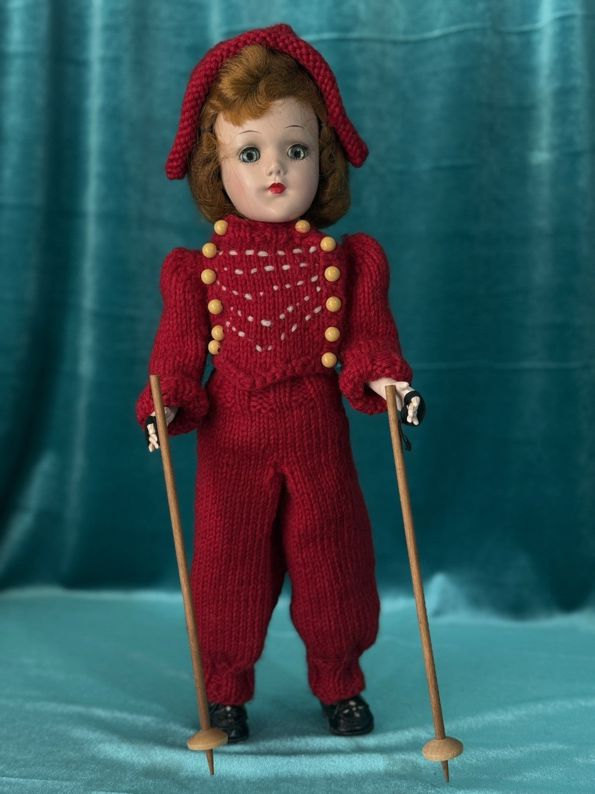 Vintage 14" Mary Hoyer Plastic Doll Skiing Vintage Outfit