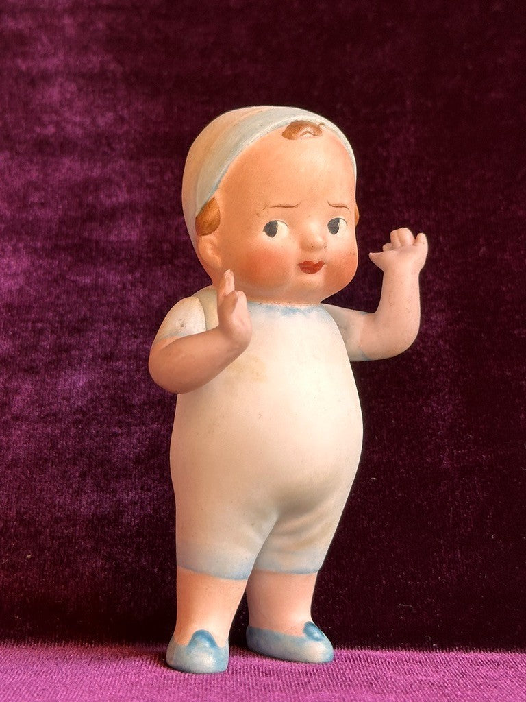 Rare Antique German 4.25” Baby Bud Style All Bisque Googly Doll