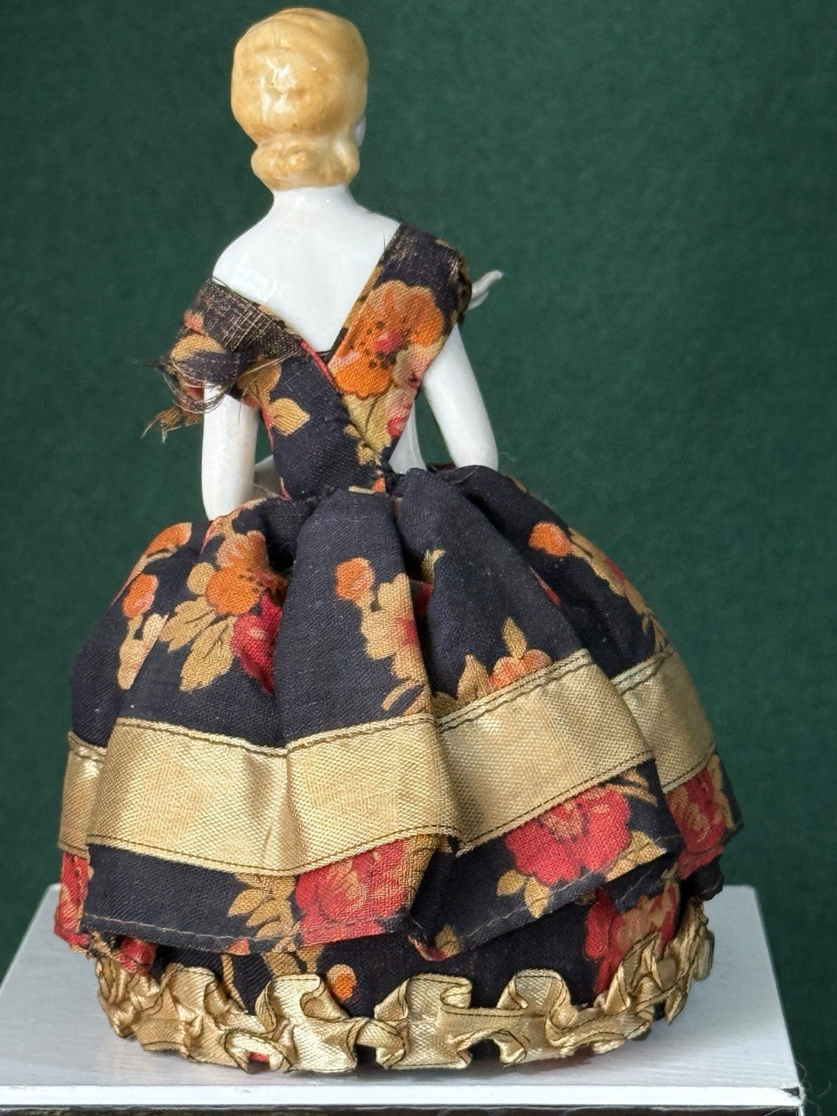 Antique German Pin Cushion Half Doll With Dress