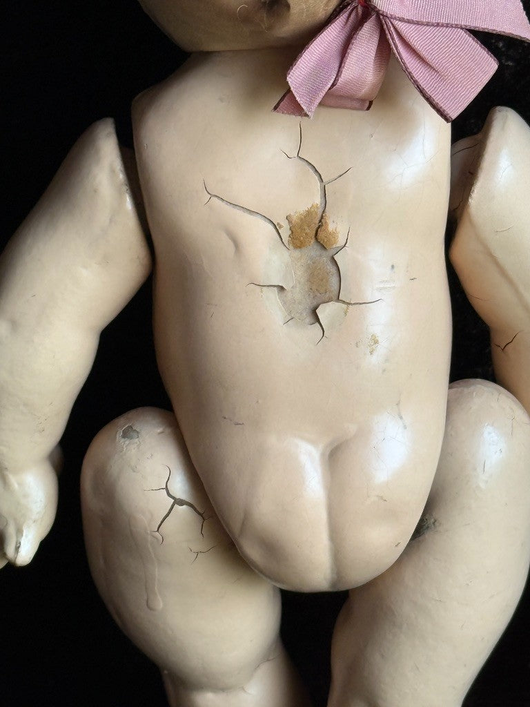 Vintage American Composition Cameo 12" Rose O'Neill Giggles Kewpie Girl Doll