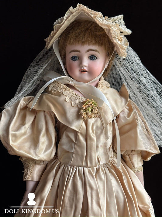 Antique German 20” Early Kestner Alphabet Series Turned Head Bisque Head Doll