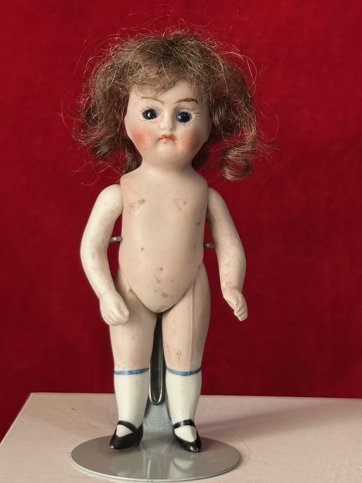 Antique German Kestner (?) 4 1/2” All Bisque Mignonette Doll Mold 208