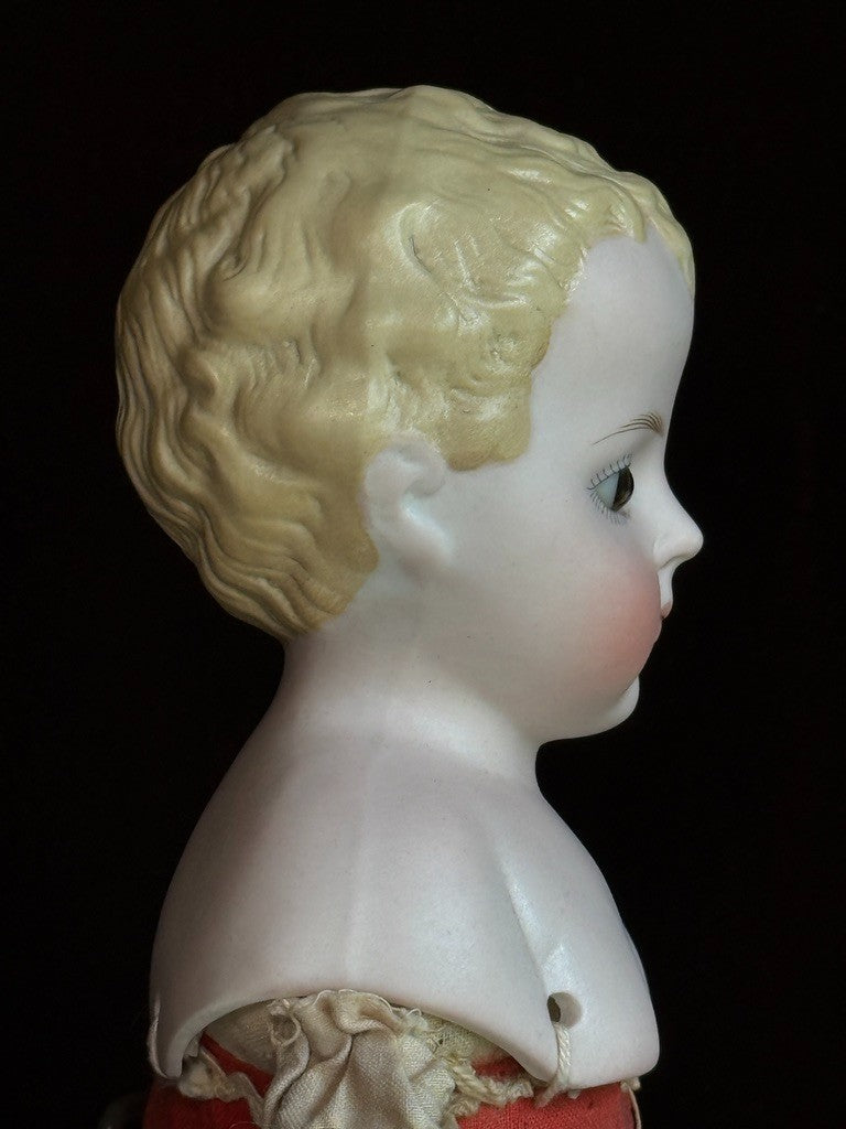 Rare Antique German 15” Alt Beck Gottschalck China Parian Bisque Doll Glass Eyes