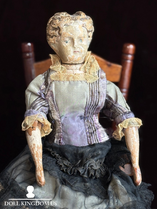 Antique American Mason & Taylor 11.5” Wood Metal Doll