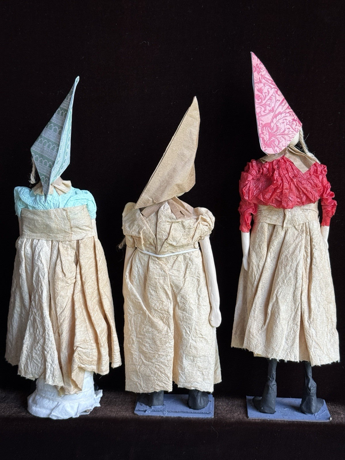OOAK 3 Contemporary Artist Mixed Media Dolls Figurines