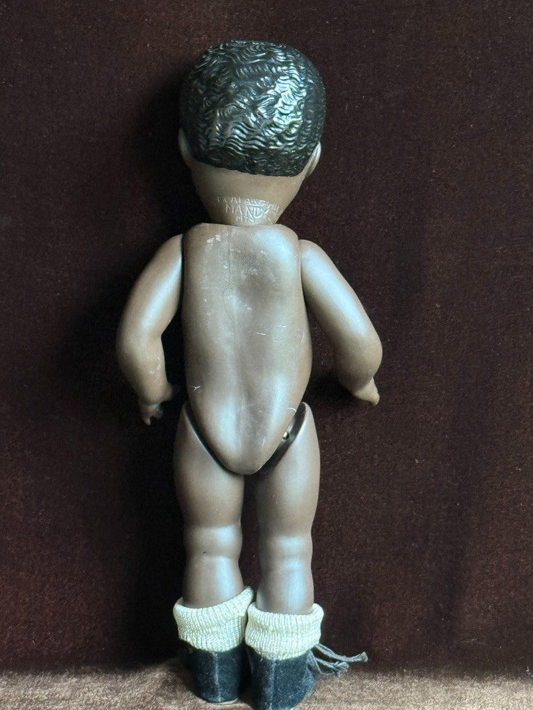 Vintage 9.5" All Porcelain Dark Complexion Girl Doll