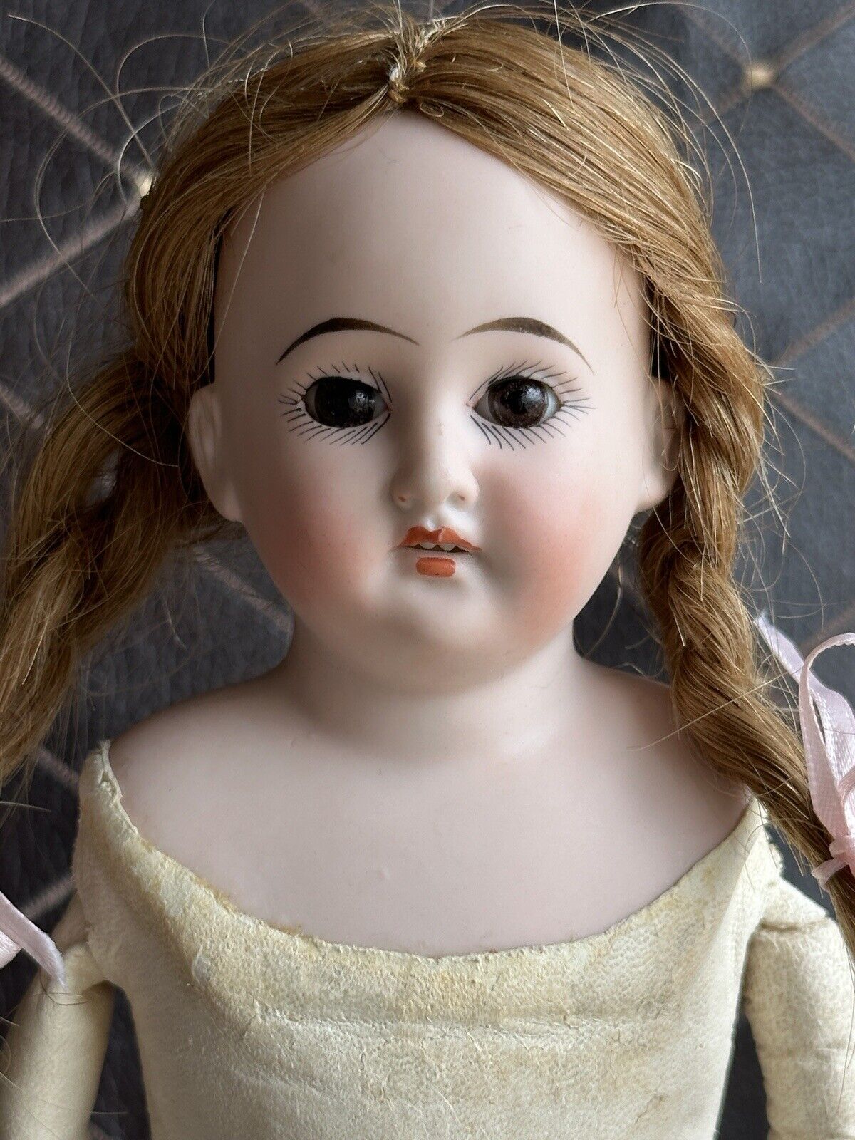 Antique German 14.5” Cuno & Otto Dressel COD 93 DEP Bisque Shoulder Head Doll